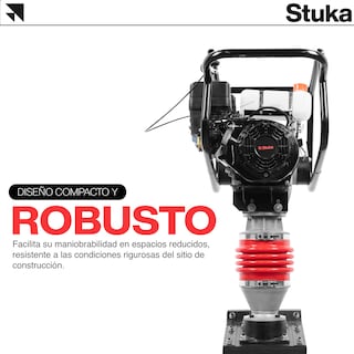 Foto 4 | Compactadora Dortmund Stuka Rojo con Motor a Gasolina 6.5 Hp