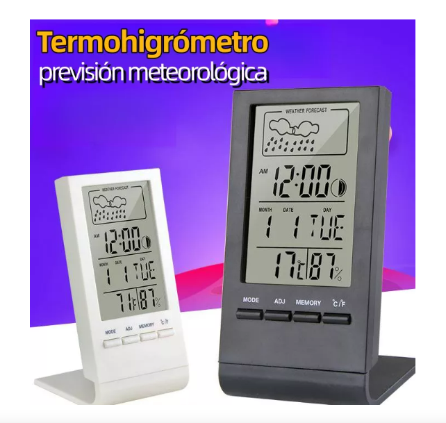 Foto 3 pulgar | Termómetro Higrómetro Digital con Previsión Meteorológica