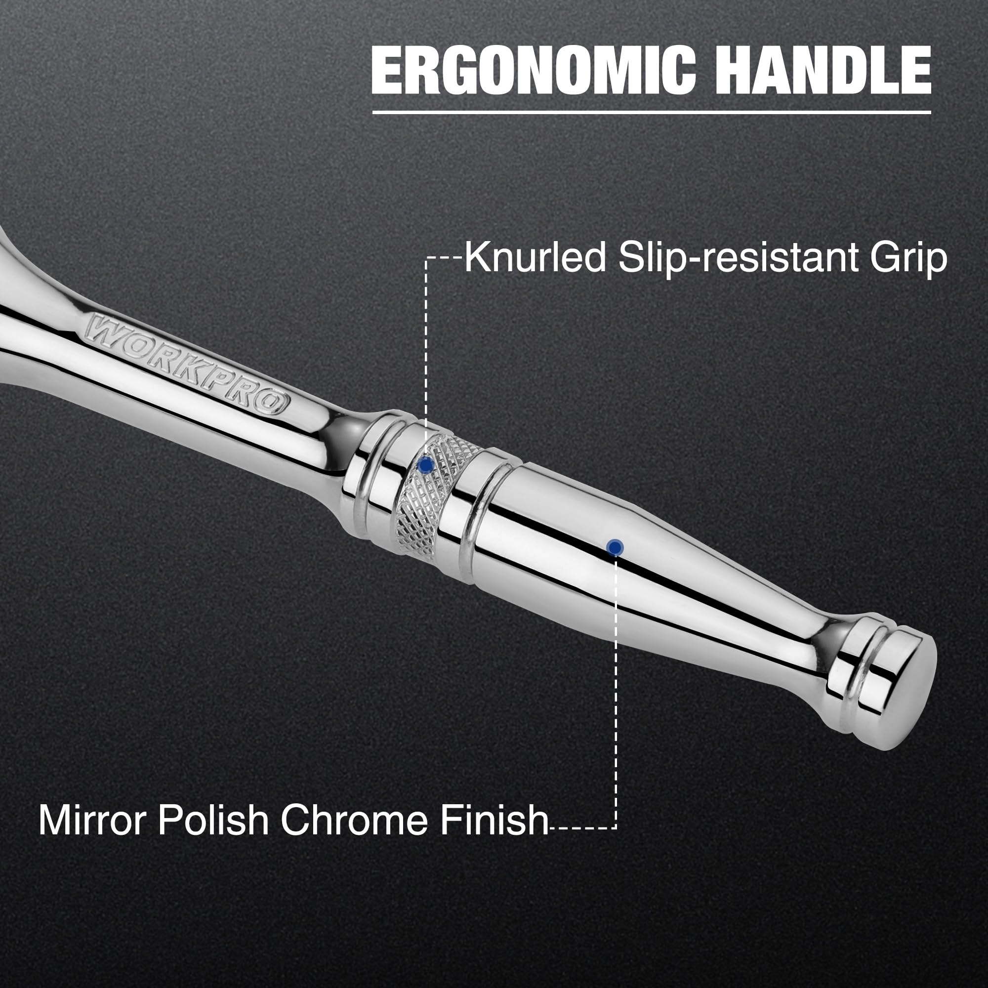 Foto 5 | Llave De Trinquete Workpro, Accionamiento De 1/2 Pulgada, 72 Dientes, Aleación Cromada - Venta Internacional.