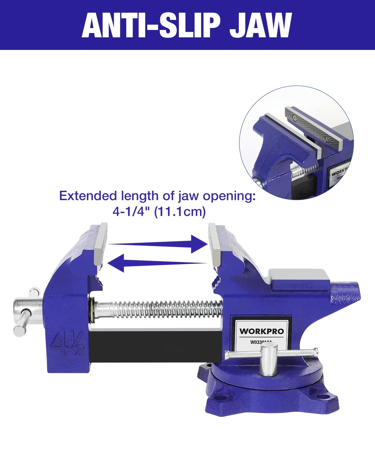Foto 5 pulgar | Base Giratoria Bench Vise Workpro De 4.5 Pulgadas Para Banco De Trabajo - Venta Internacional.