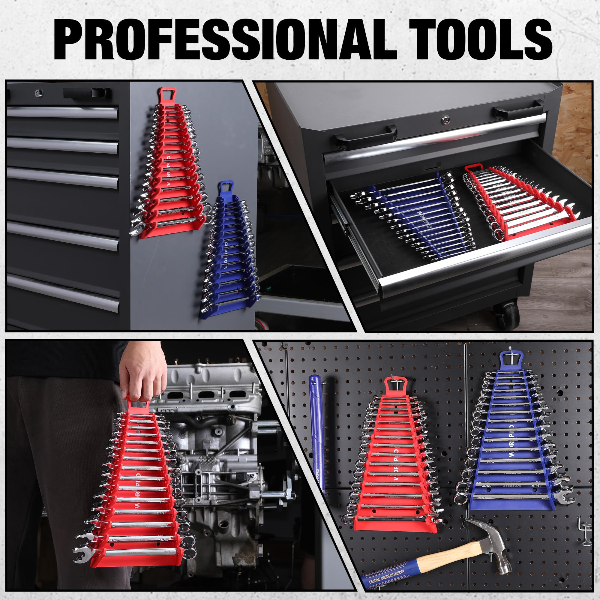 Foto 7 | Organizador De Llaves Workpro Magnético De 15 Ranuras Para Caja De Herramientas, Paquete De 2 - Venta Internacional.