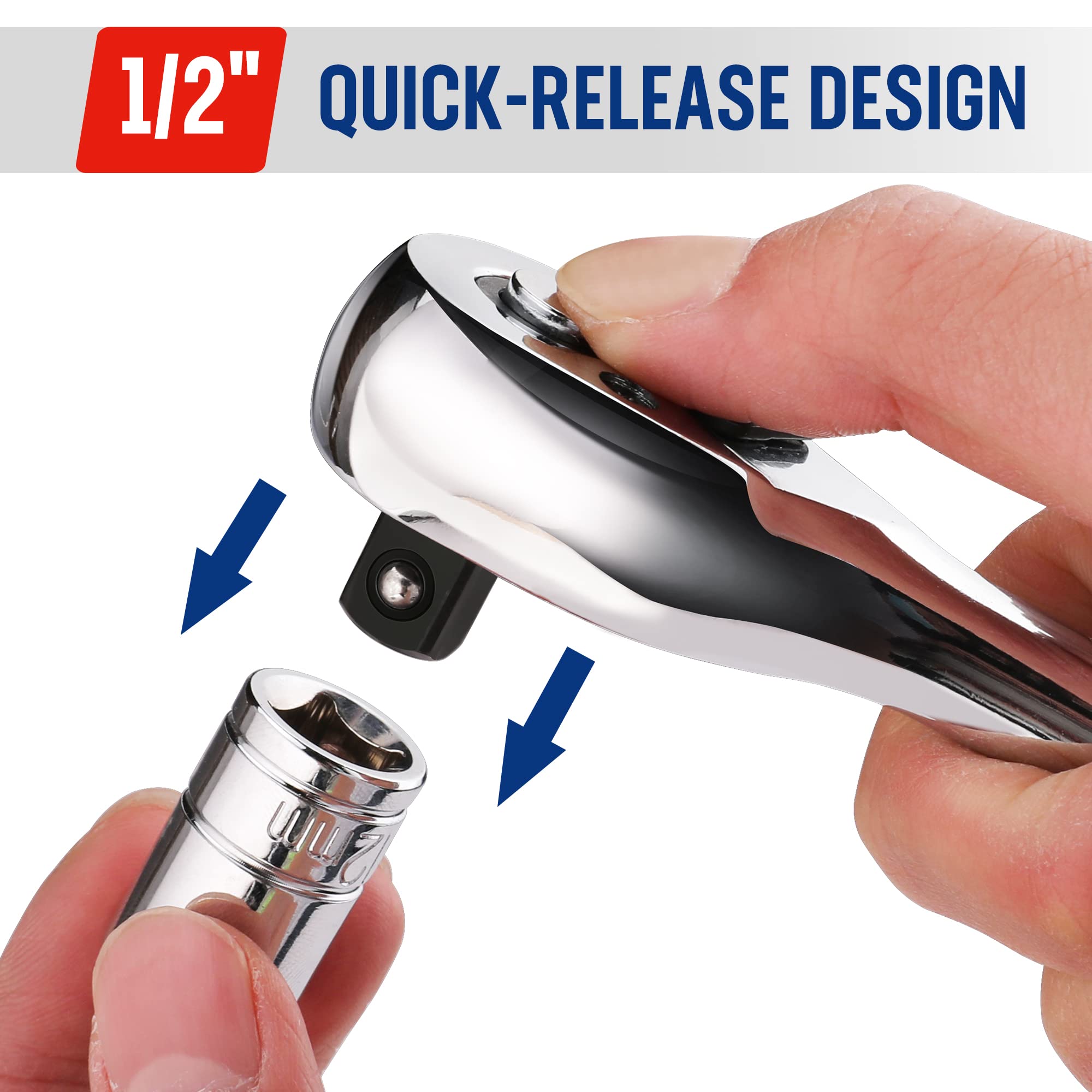 Foto 5 pulgar | Llave De Trinquete Workpro Con Accionamiento De 1/2 Pulgada, 72 Dientes, Reversible, Cr-mo - Venta Internacional.