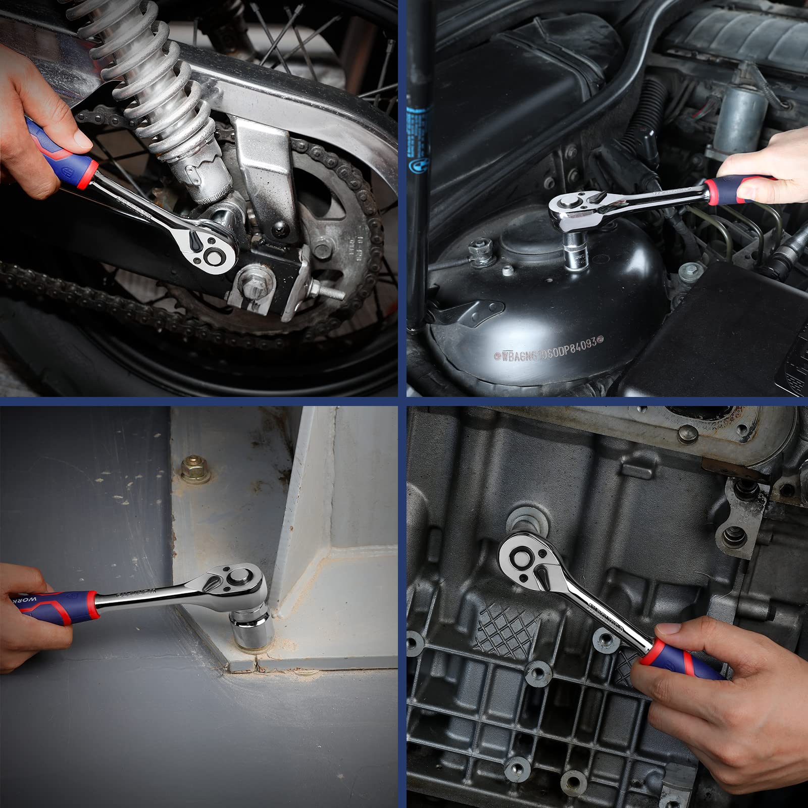 Foto 7 pulgar | Juego De Llaves De Trinquete Workpro De 3 Piezas Con Accionamiento De 1/4, 3/8 Y 1/2 - Venta Internacional.