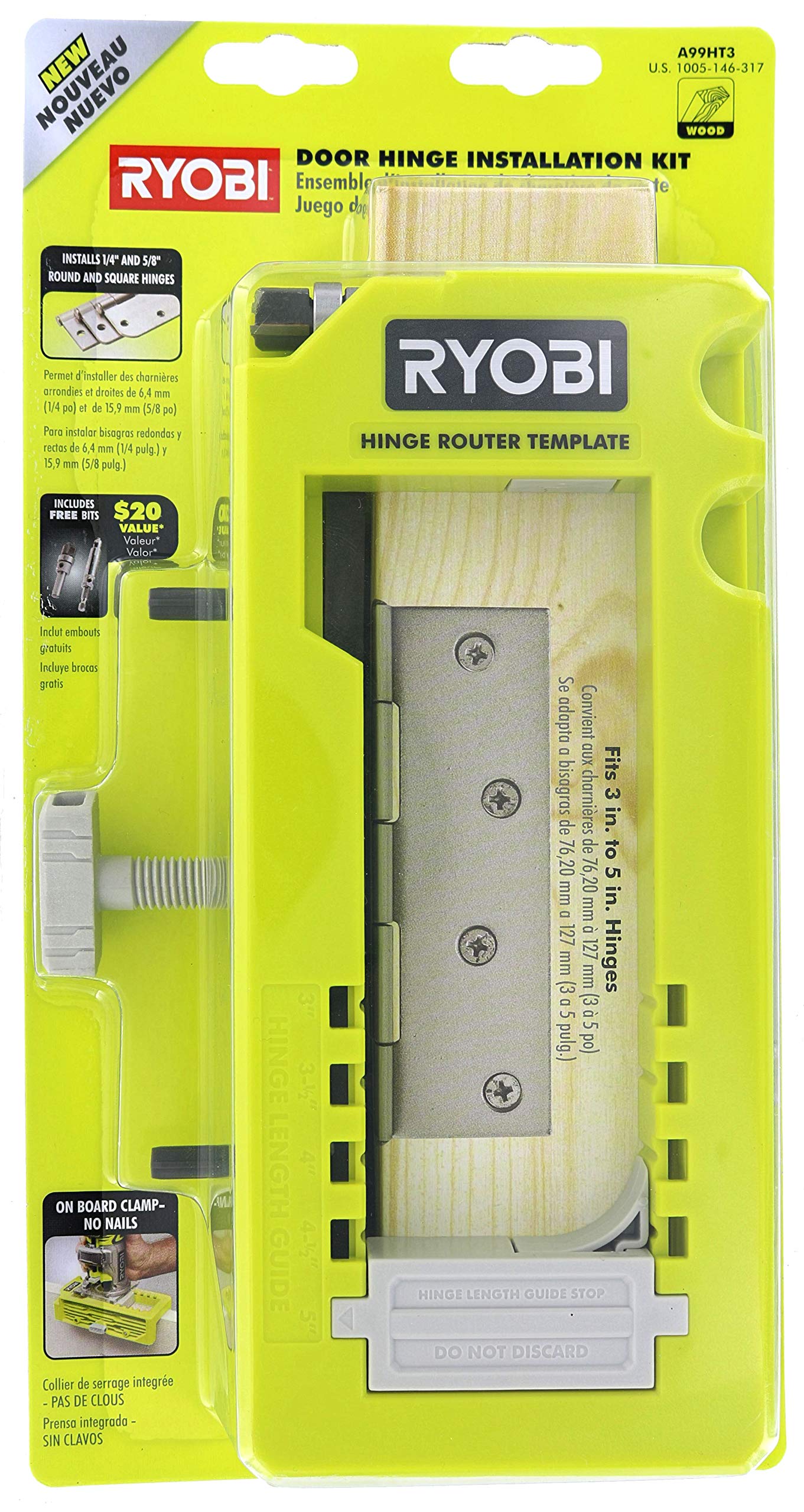 Foto 6 pulgar | Kit De Instalación De Bisagras Para Puertas Ryobi A99ht3 Con Plantilla De Mortaja - Venta Internacional.