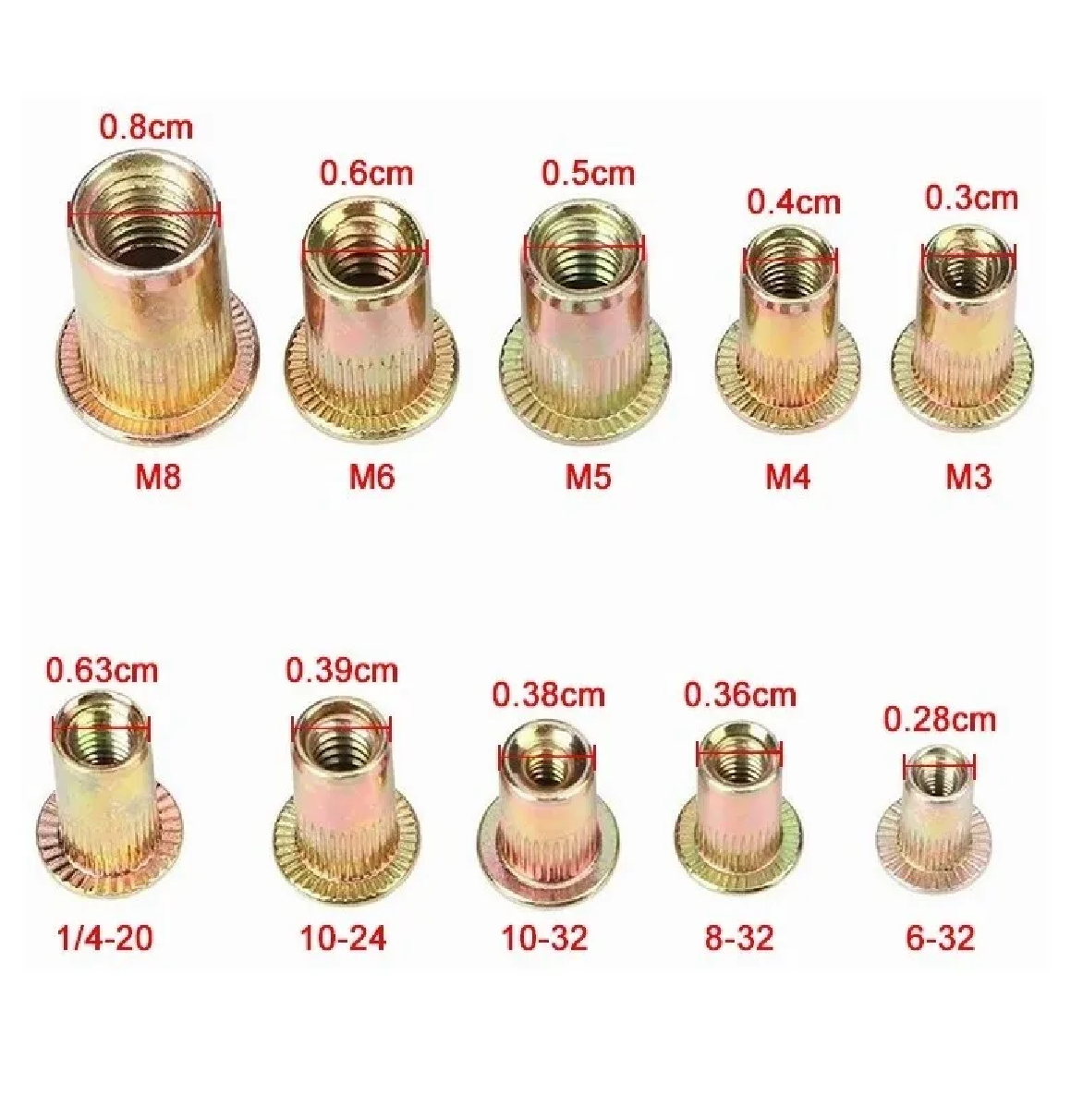 Foto 4 pulgar | Language Kit Tuerca De Remache M3 M4 M5 M6 M8 Eo Safe Imports Esi-364-1 Color Cobre