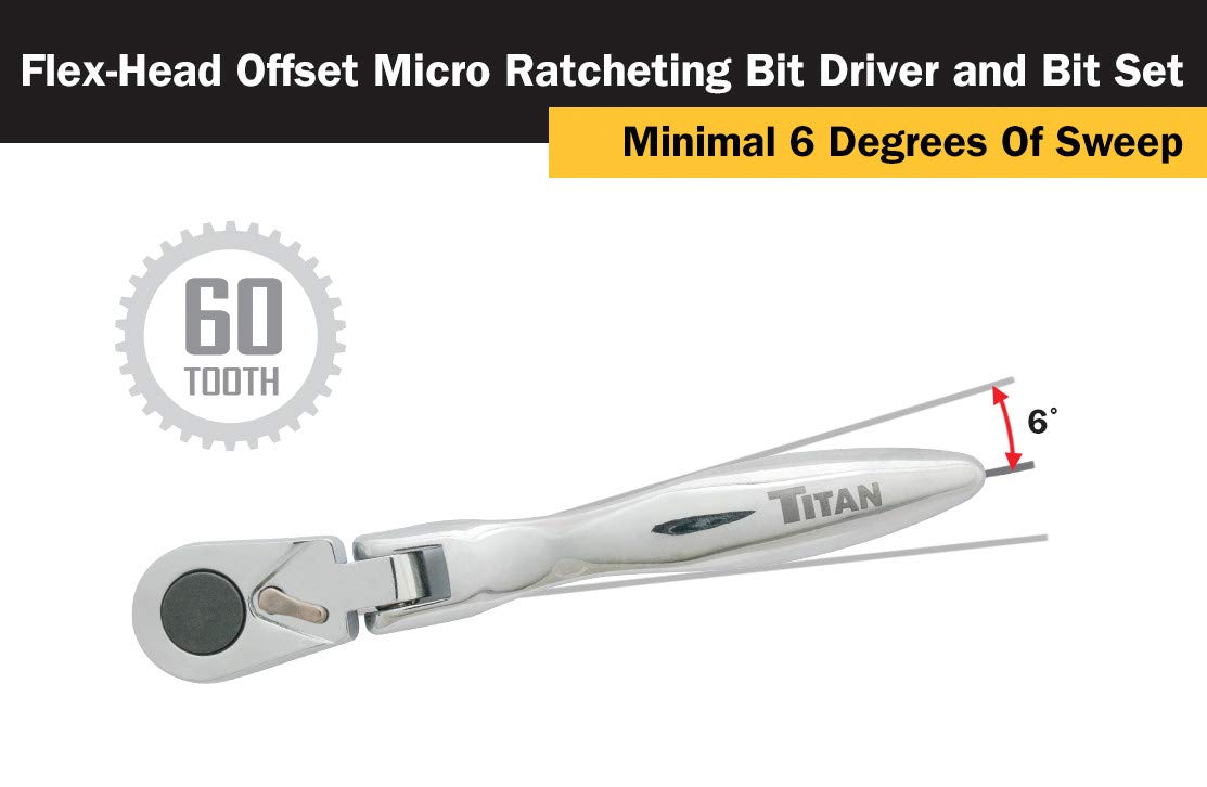 Foto 4 pulgar | Controlador De Brocas Y Conjunto De Brocas Titan 11212 Flex-head Offset - Venta Internacional.