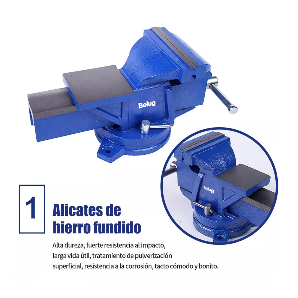 Foto 3 pulgar | Tornillo De Banco 5 Pulgadas 5.3 Kg Pesado, Azul Belug