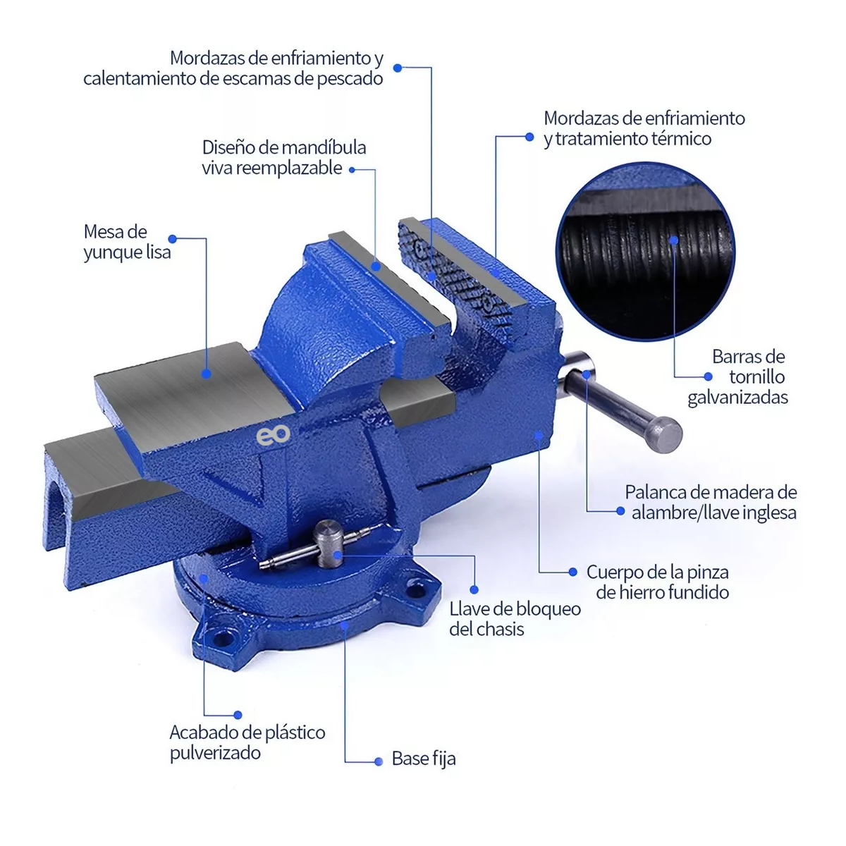Foto 4 pulgar | Tornillo De Banco 6 Pulgadas Eo Safe Imports Esi-4892-1 Azul