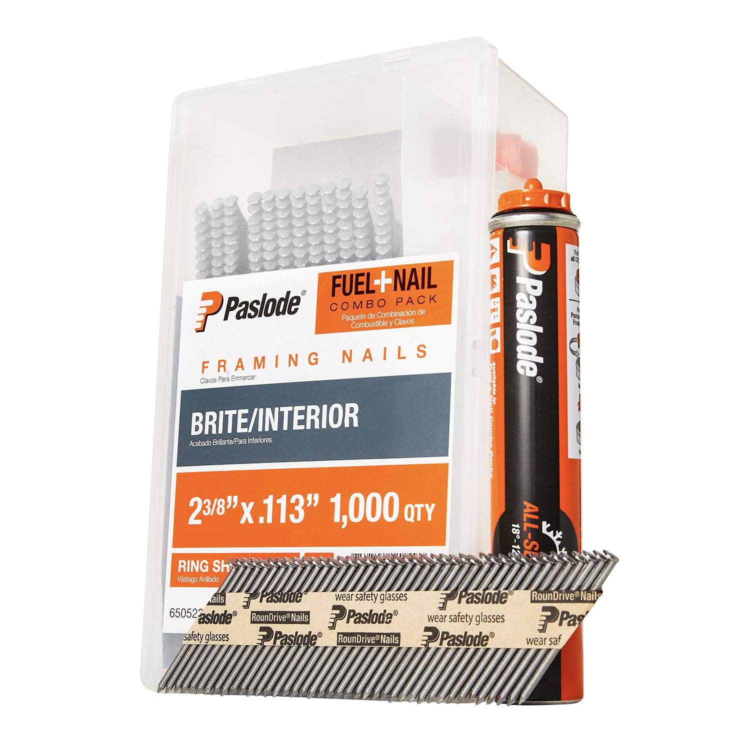 Paquete De Clavos Para Enmarcar Y Combustible Paslode 650523, 2,38 X 0,13 Pulgadas - Venta Internacional.