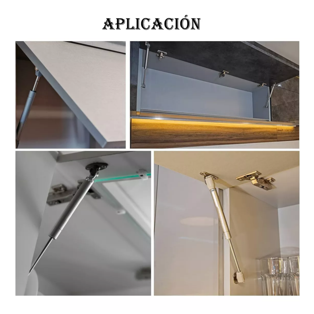 Foto 4 | 4 Pistones Amortiguador Gas Lab.g Tope Puerta Para Alacena Cocinas Plata 150n