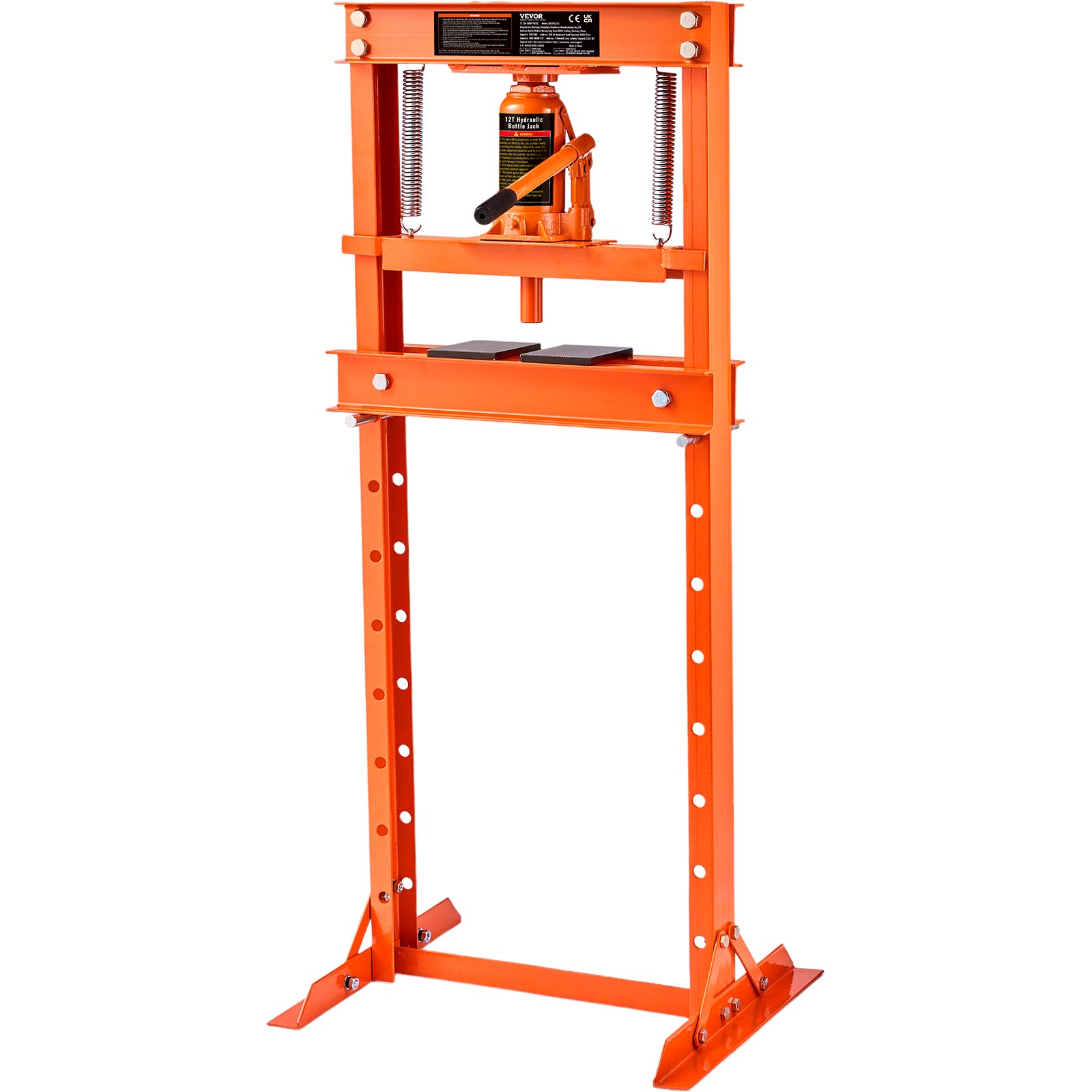 Prensa Hidráulica Para Talleres Vevor De 12 Toneladas/26000 Libras Con Marco En H, Naranja - Venta Internacional.