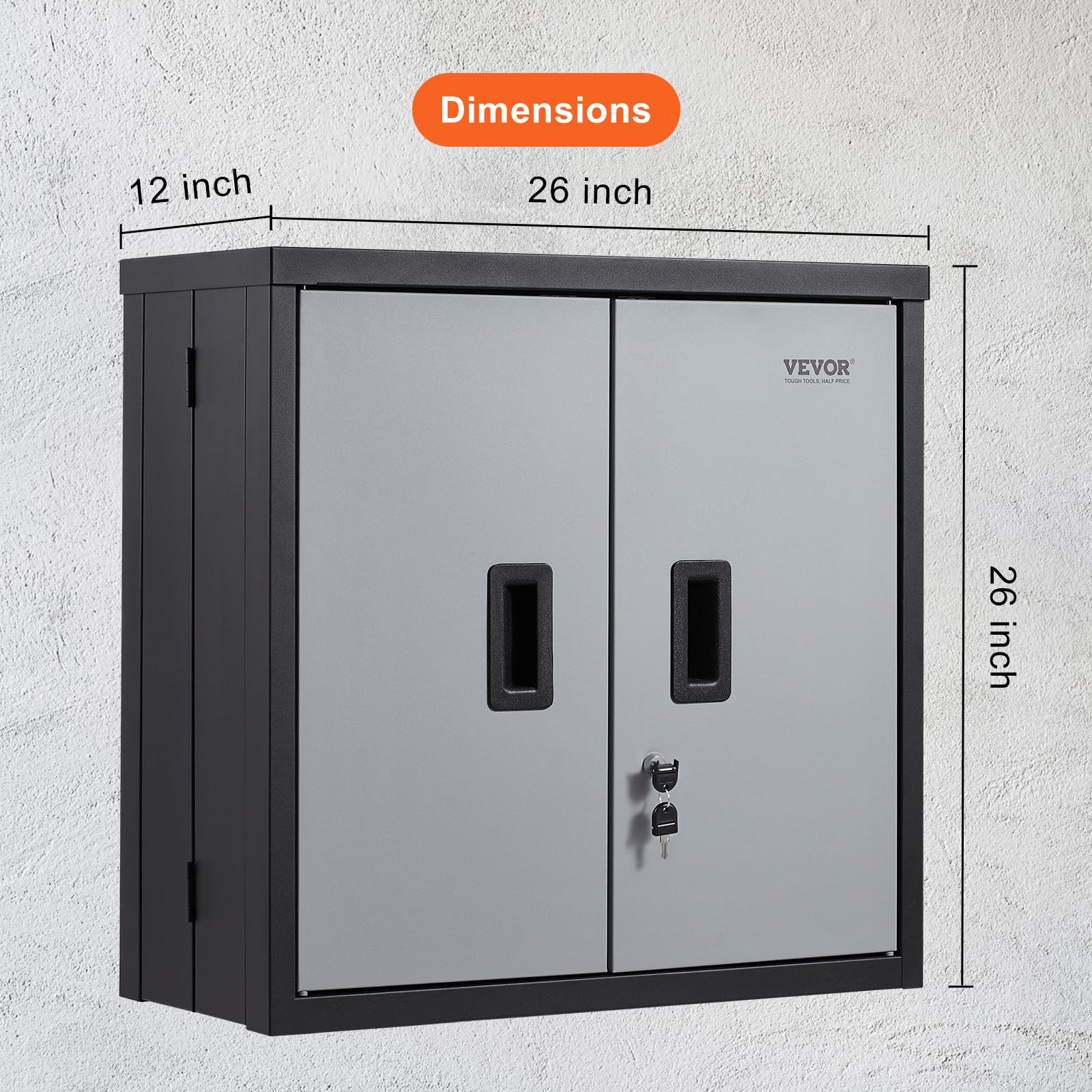 Foto 7 | Armario De Pared Vevor, Plegable, De Metal, Para Garaje, 240 Kg, Color Negro - Venta Internacional.