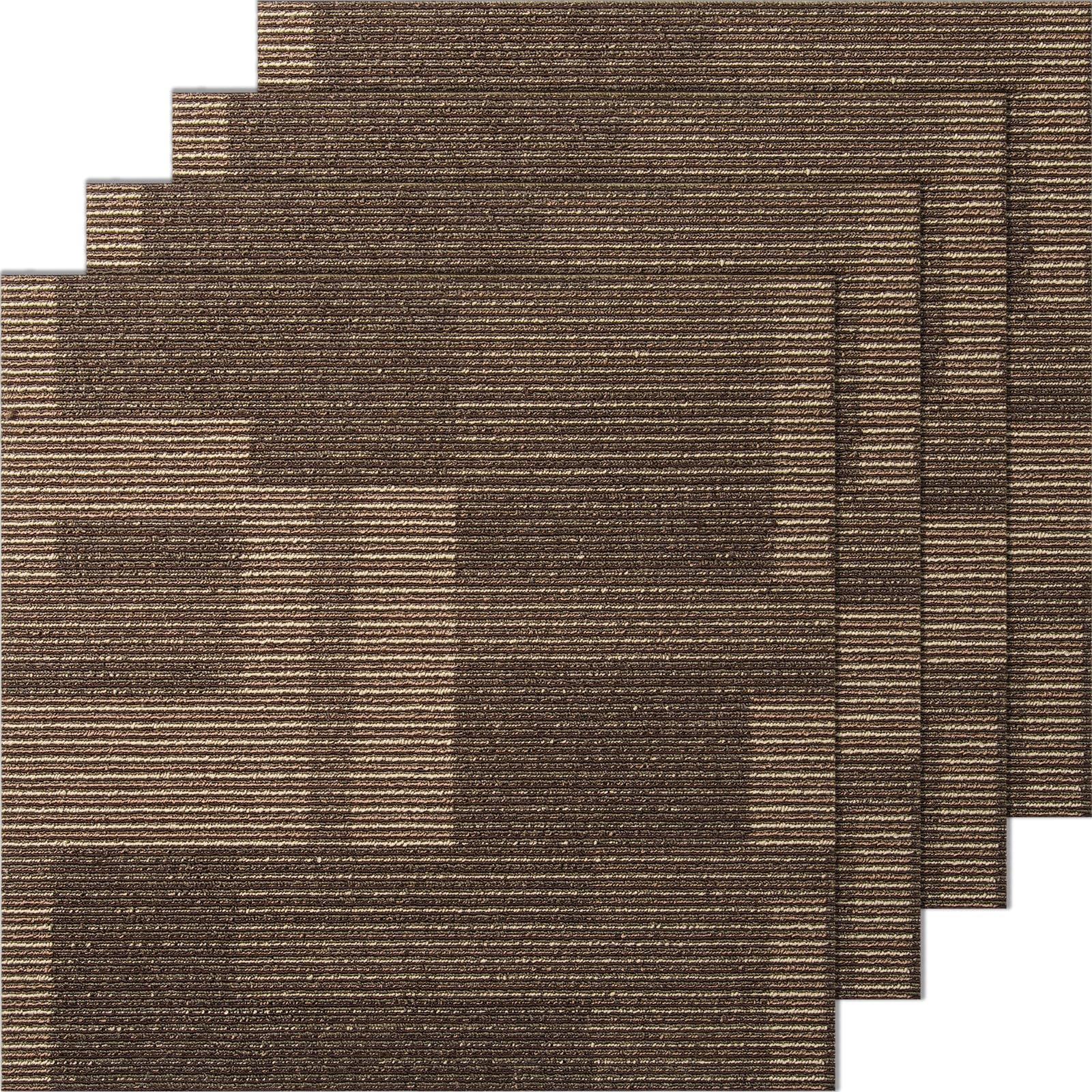 Moqueta Vevor, 24 Baldosas Reutilizables, 60 X 60 Cm, Color Marrón Mixto - Venta Internacional.