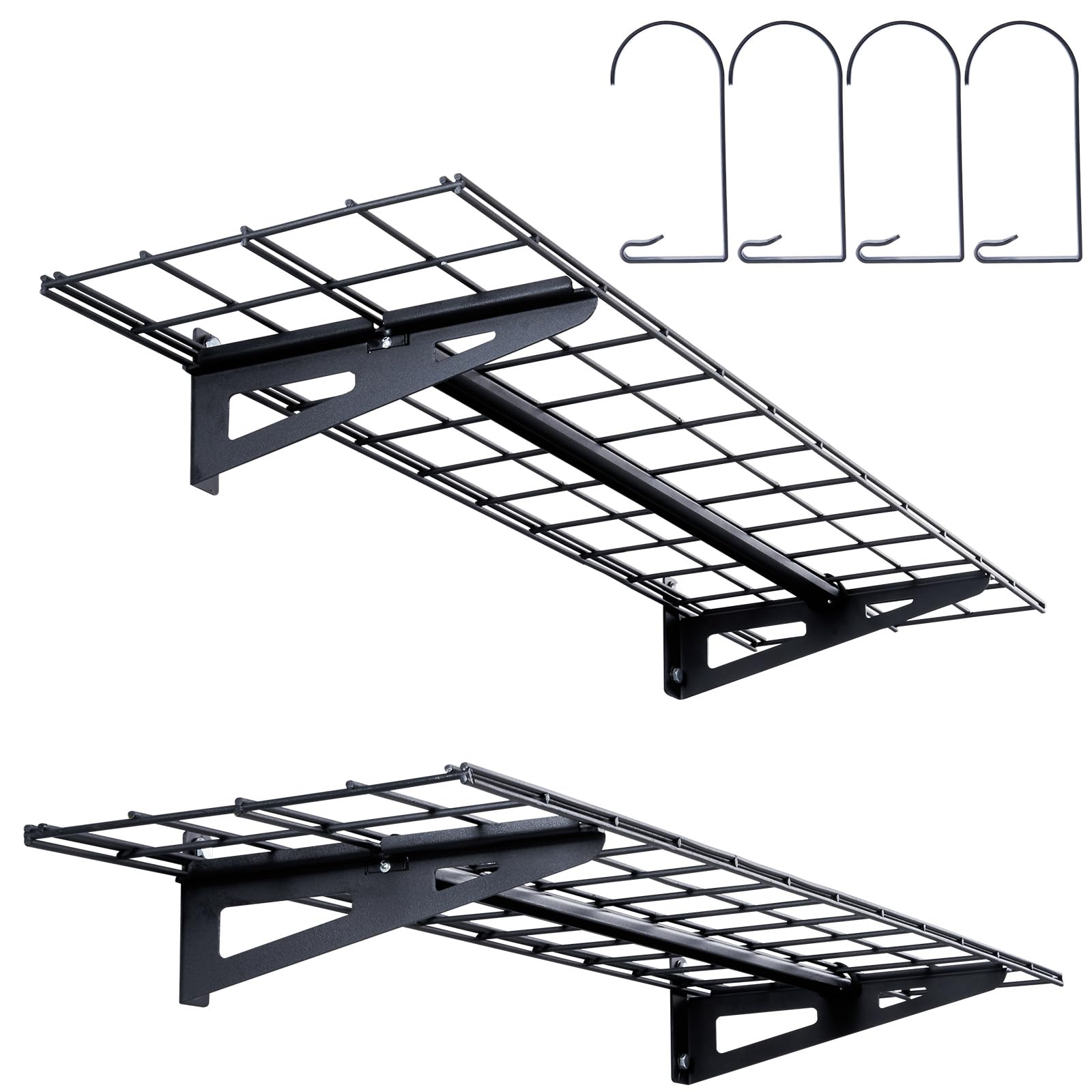 Estantería De Garaje Vevor De Pared, 1,2 X 1,2 M, 180 Kg, Color Negro - Venta Internacional.