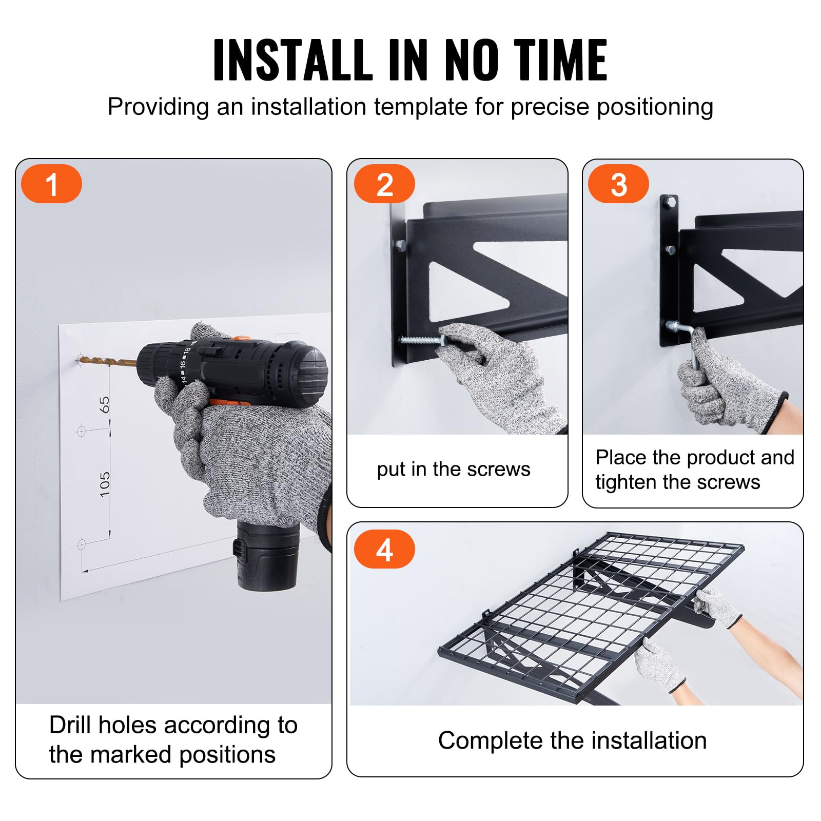 Foto 5 pulgar | Estantes De Pared De Garaje Vevor De 2 X 3 Pies, Resistentes, Con Una Carga De 250 Kg - Venta Internacional.