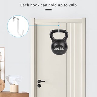 Foto 4 | Ganchos Para Colocar Sobre La Puerta Fyy, Paquete De 8 Colgadores Para Puerta, Metal Blanco - Venta Internacional.