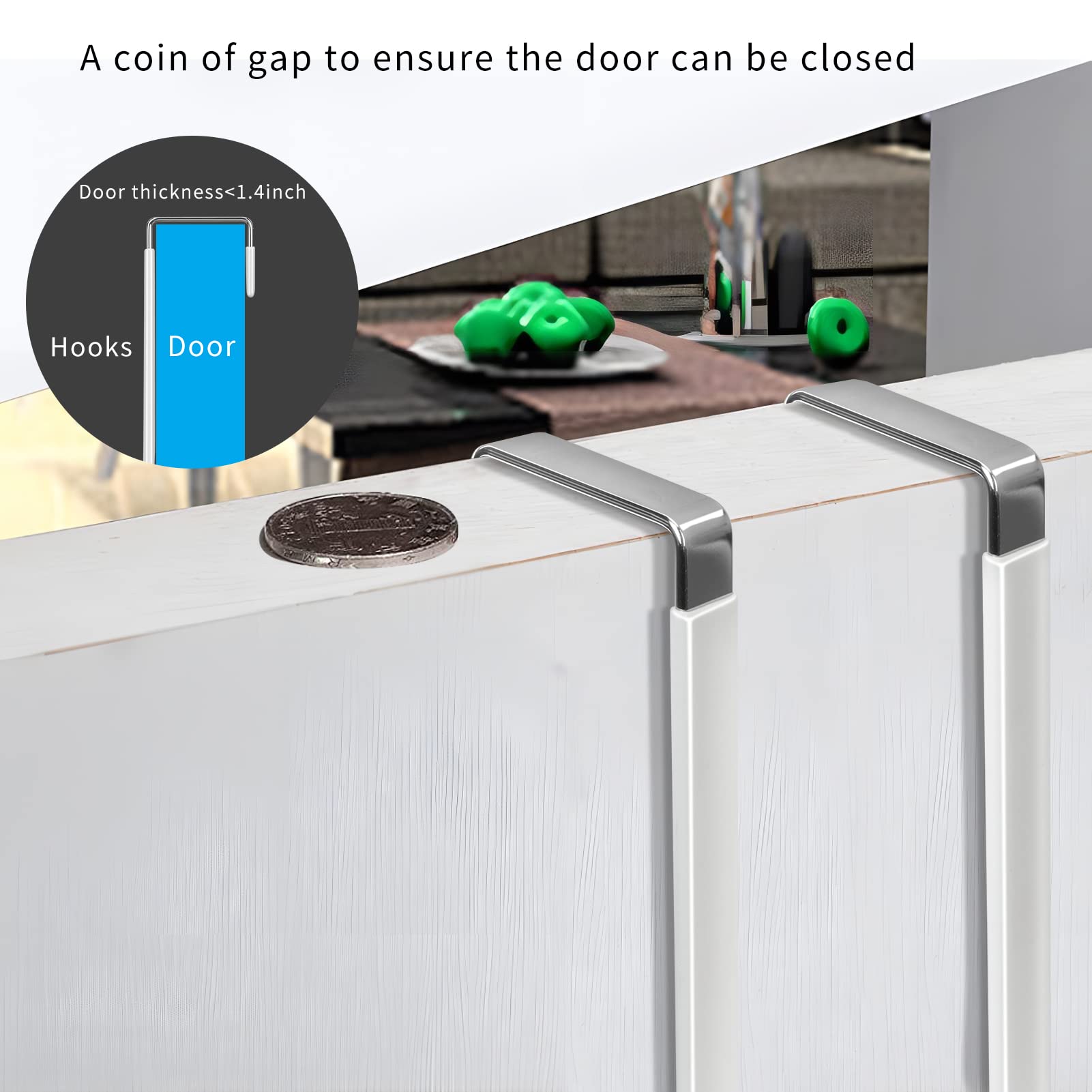 Foto 6 pulgar | Ganchos Para Colocar Sobre La Puerta Fyy, Paquete De 8 Colgadores Para Puerta, Metal Blanco - Venta Internacional.