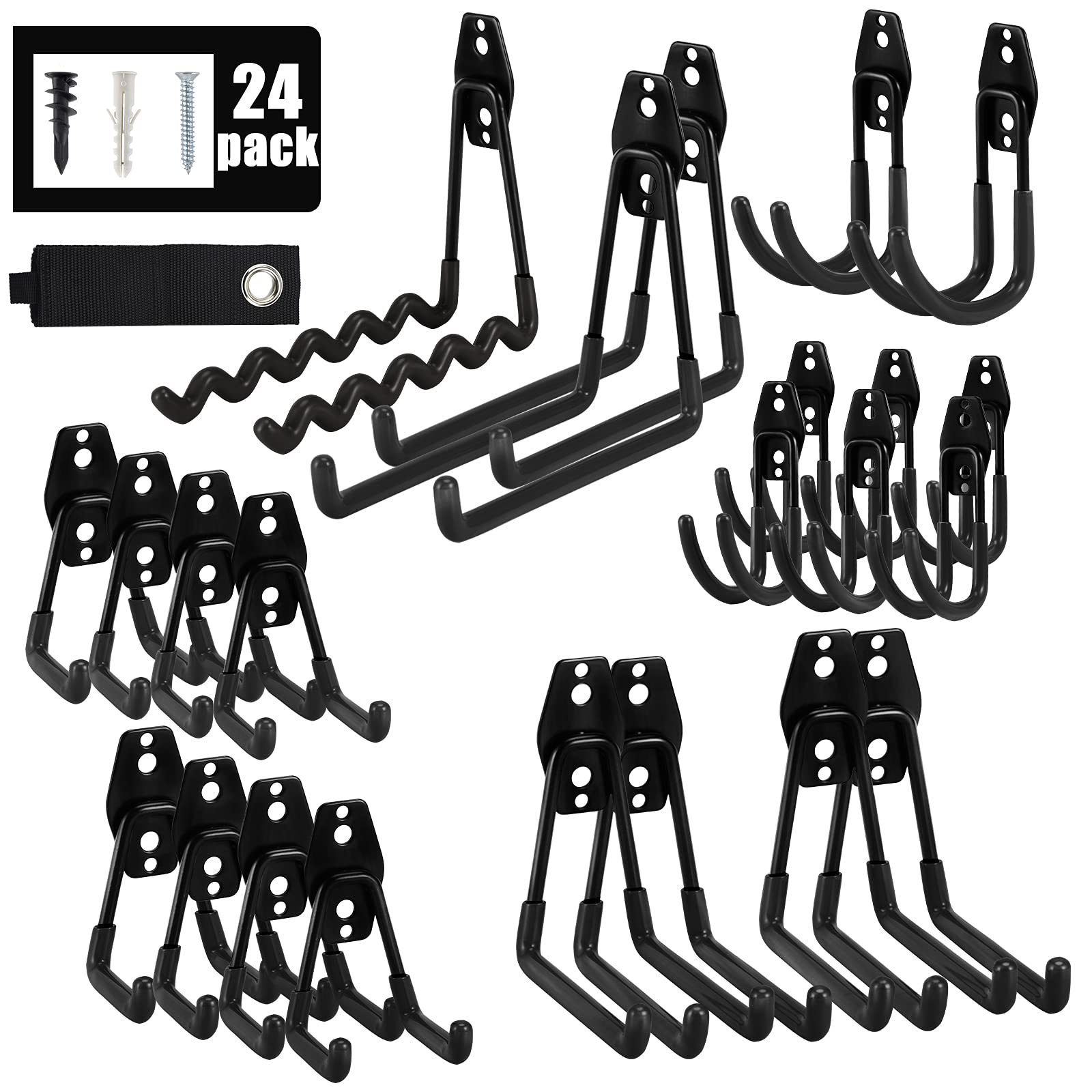 Foto 2 pulgar | Organizador Para Colgar Garaje Garage Hooks Aoben, Muy Resistente, Paquete De 24 - Venta Internacional.