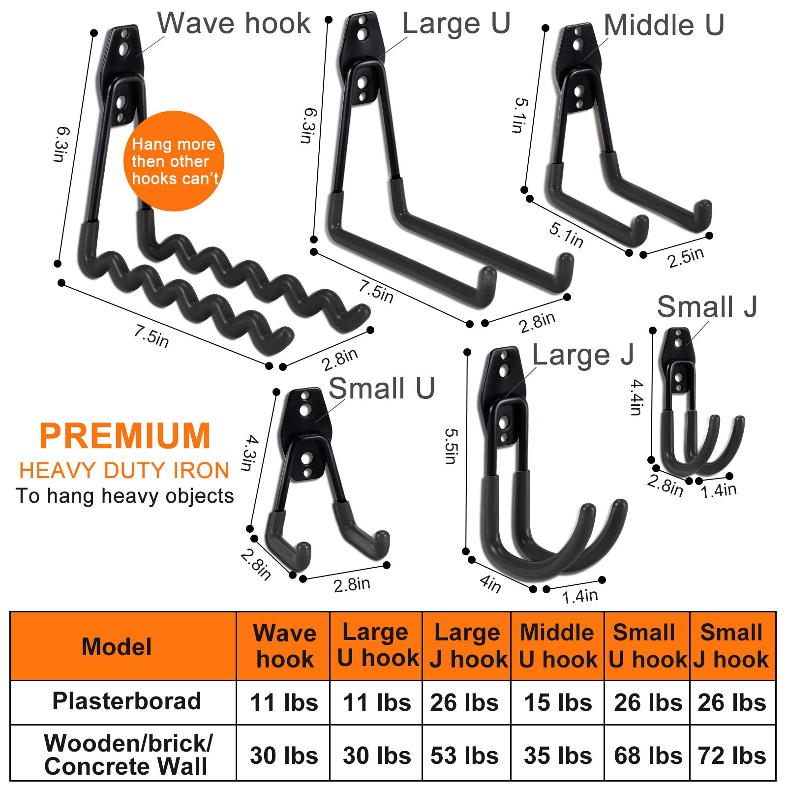 Foto 3 pulgar | Organizador Para Colgar Garaje Garage Hooks Aoben, Muy Resistente, Paquete De 24 - Venta Internacional.