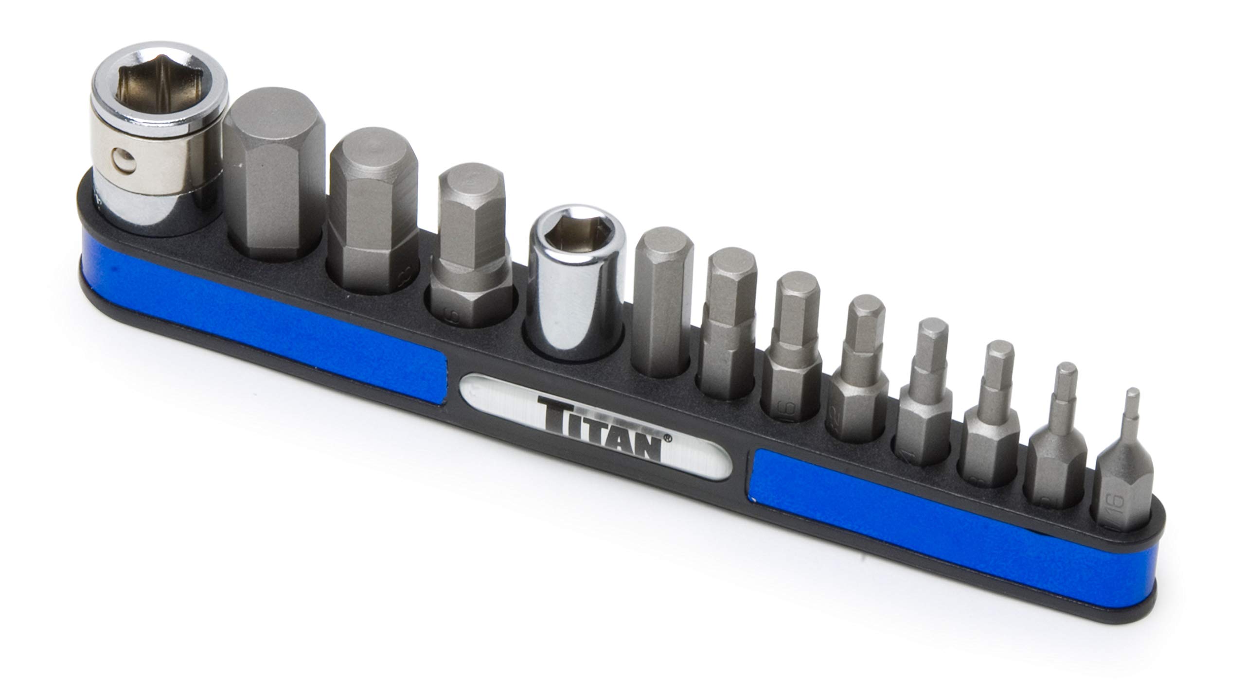Juego De Brocas Hexagonales Titan 16112, 13 Piezas Con Soporte Magnético - Venta Internacional.