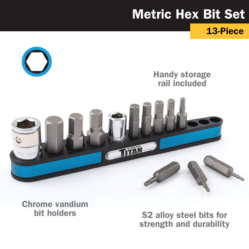 Foto 4 pulgar | Juego De Brocas Hexagonales Titan 16112, 13 Piezas Con Soporte Magnético - Venta Internacional.