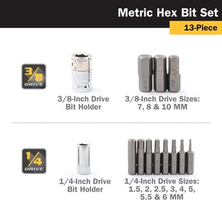 Foto 4 | Juego De Brocas Hexagonales Titan 16112, 13 Piezas Con Soporte Magnético - Venta Internacional.