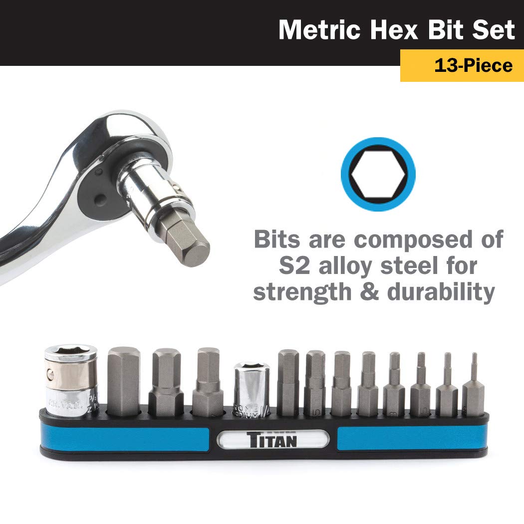 Foto 6 | Juego De Brocas Hexagonales Titan 16112, 13 Piezas Con Soporte Magnético - Venta Internacional.
