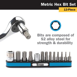 Foto 6 | Juego De Brocas Hexagonales Titan 16112, 13 Piezas Con Soporte Magnético - Venta Internacional.