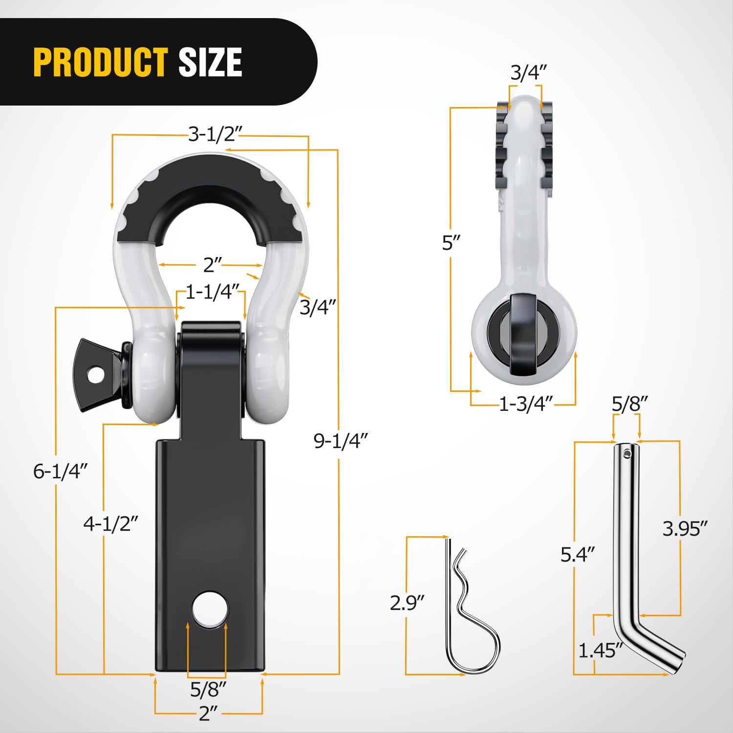 Foto 3 pulgar | Receptor Shackle Hitch Nilight De 2 Pulgadas Y 20.412 Kg Breaking - Venta Internacional.