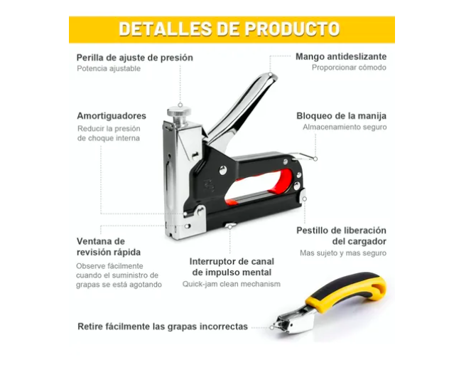 Foto 4 pulgar | Engrapadora Xtellar  Para Tapiceria Con 6000 Grapas Clavadora Guantes