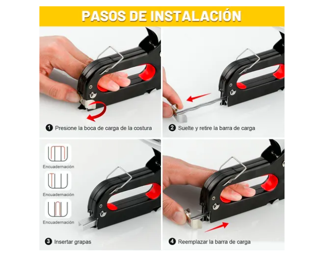 Foto 5 pulgar | Engrapadora Xtellar  Para Tapiceria Con 6000 Grapas Clavadora Guantes