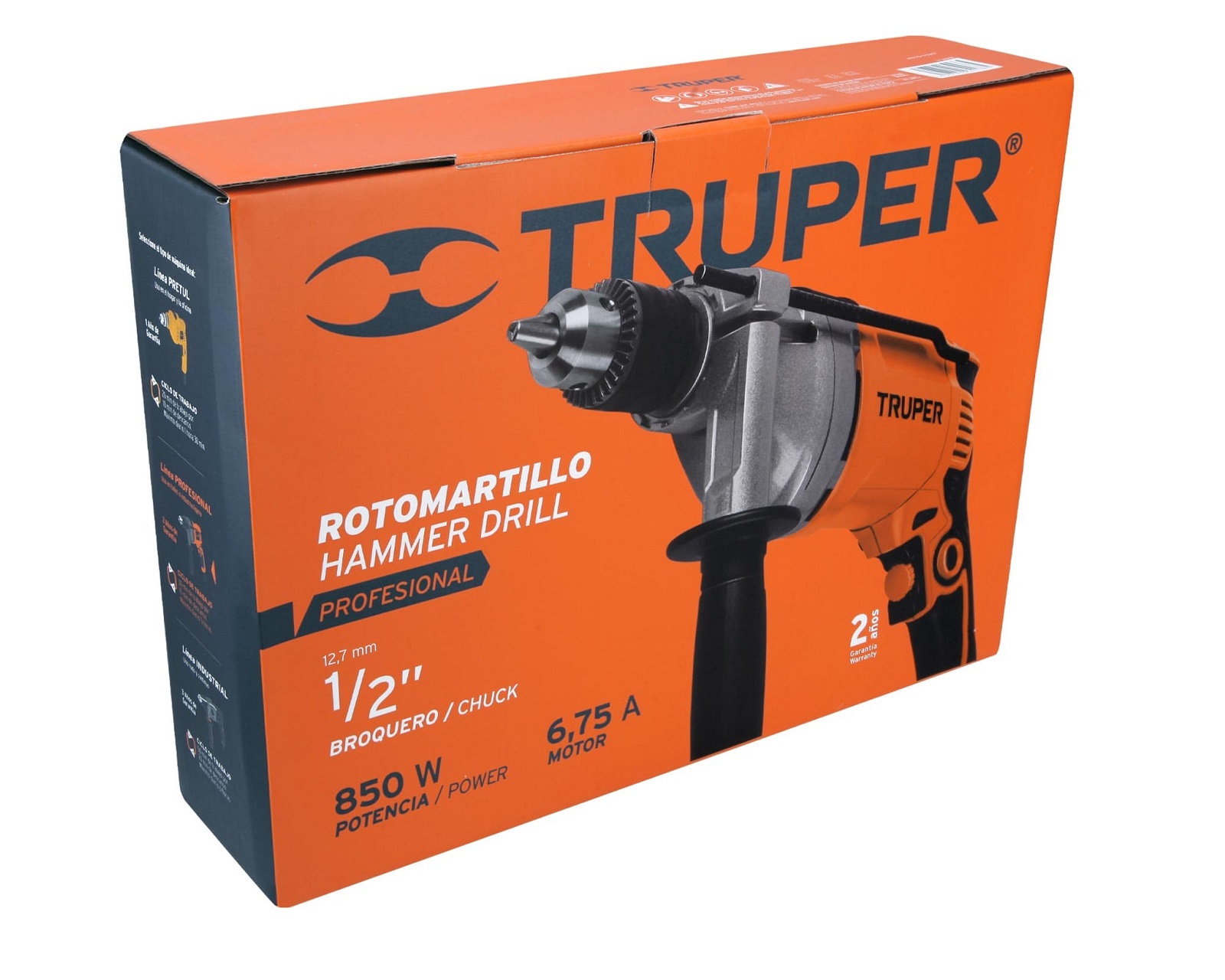 Foto 4 pulgar | Rotomartillo Truper 1/2'' 850 W Profesional Roto-1/2a9 Taladro-Destornillador