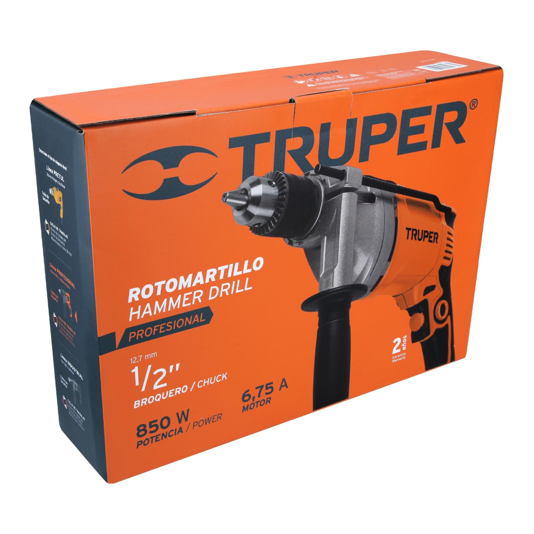 Foto 5 pulgar | Rotomartillo Truper 1/2'' 850 W Profesional Roto-1/2a9 Taladro-Destornillador