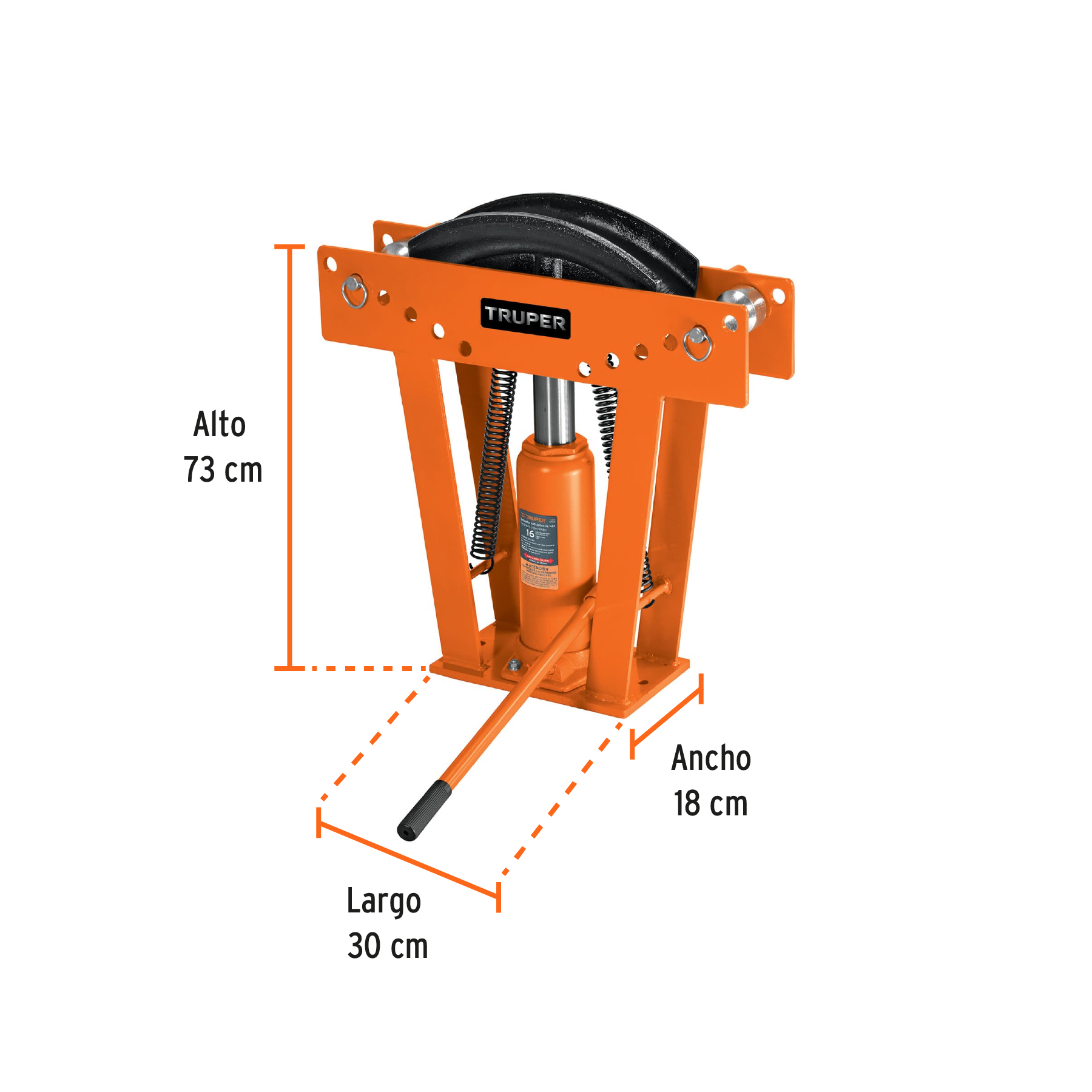 Foto 4 pulgar | Doblador de Tubo Hidráulico Truper DTH/16 color Naranja 16 Ton