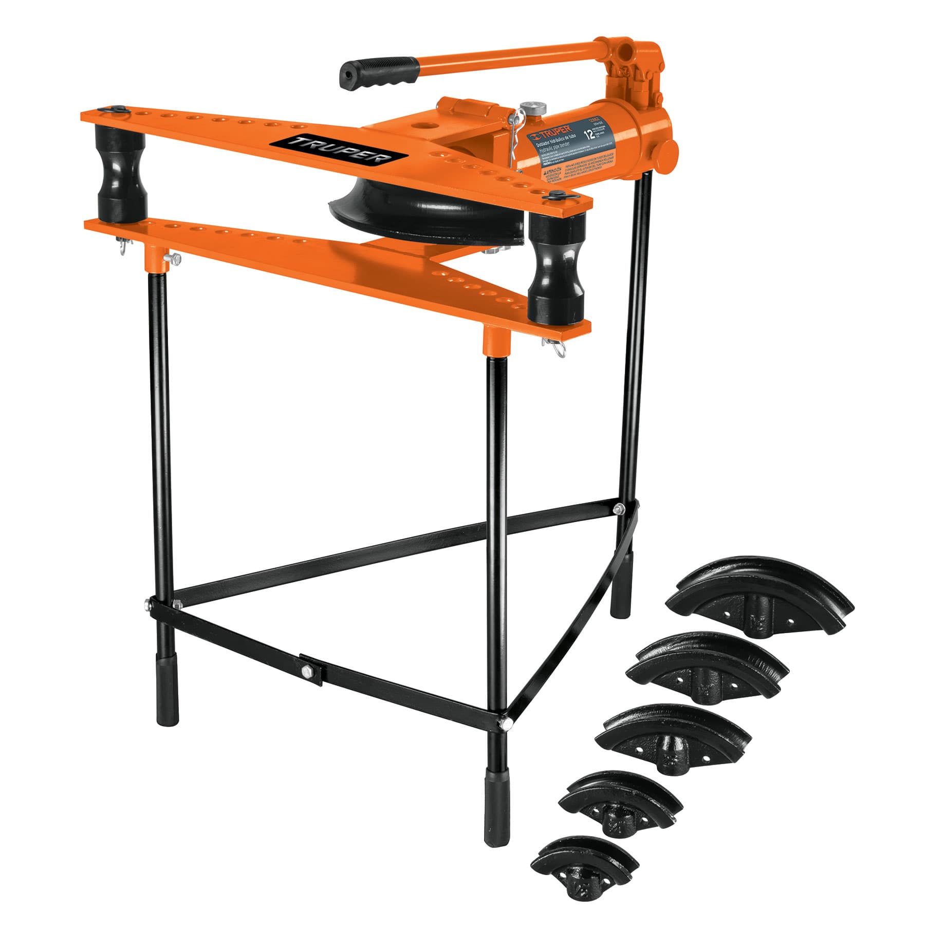 Doblador Horizontal de Tubo Hidráulico Truper Dth/12x color Naranja 12 Ton