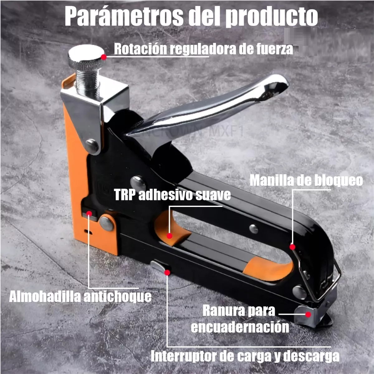 Foto 4 pulgar | Grapadora de Pistola para Tapicería con 100 Grapas Eo Safe Imports Esi-5491 Multicolor