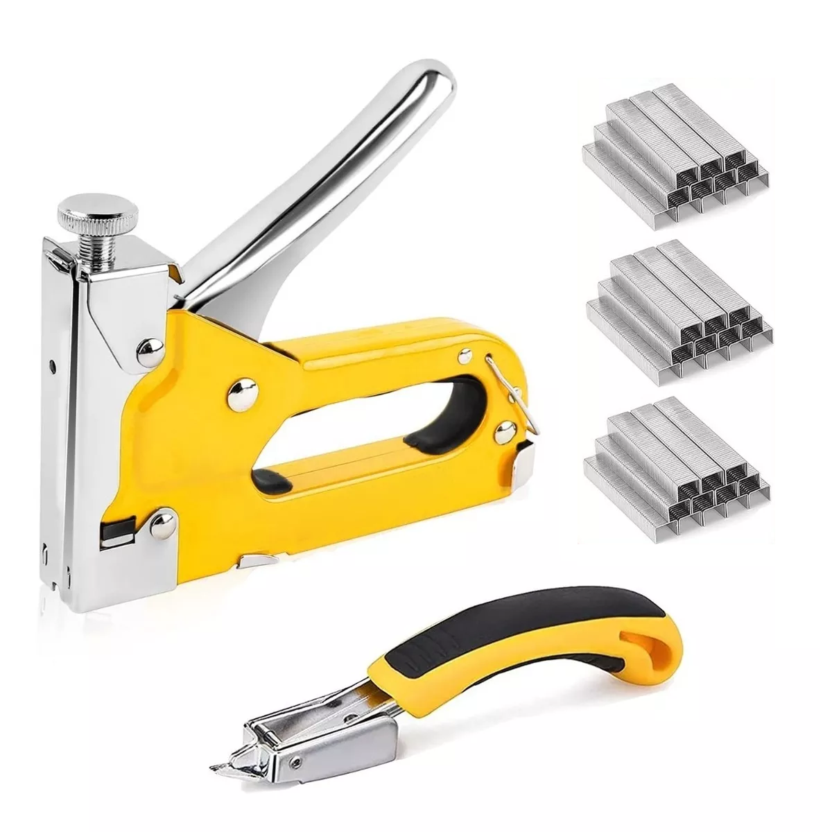 Foto 1 | Engrapadoras Tipo Pistola + 3000 Grapas para Tapicería Kits Eo Safe Imports Esi-13133 Amarillo