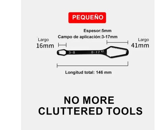 Foto 3 | Llave Inglesa Universal Ajustable de Doble Boca 3-17/8-24 mm