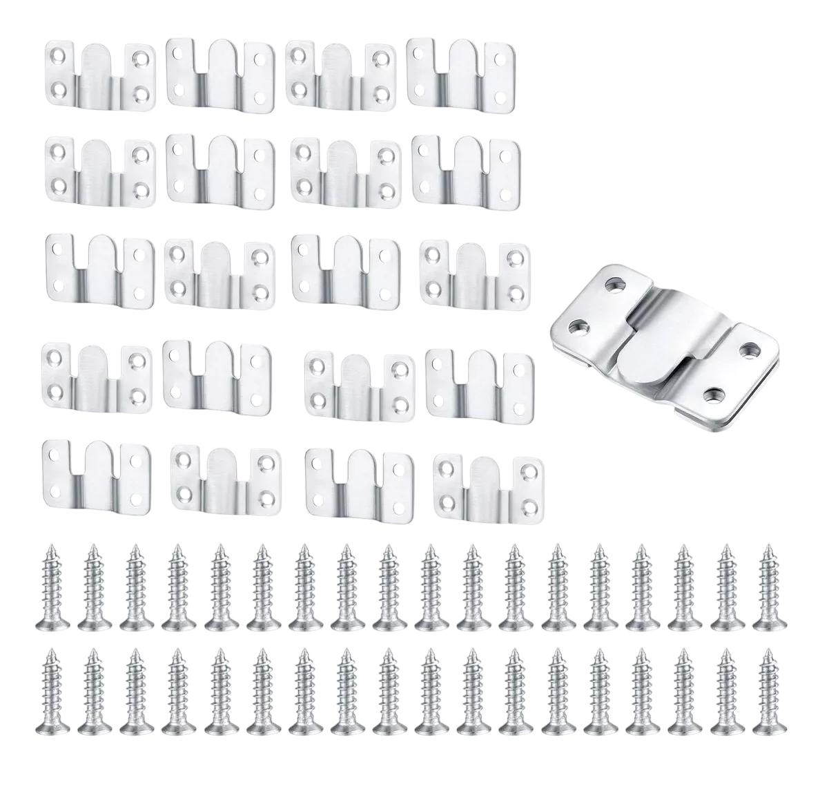 Soporte De Montaje Empotrado Para Colgar Mueble 20 Pzs Plata