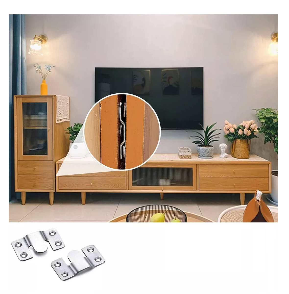 Foto 4 pulgar | Soporte De Montaje Empotrado Para Colgar Mueble 20 Pzs Plata