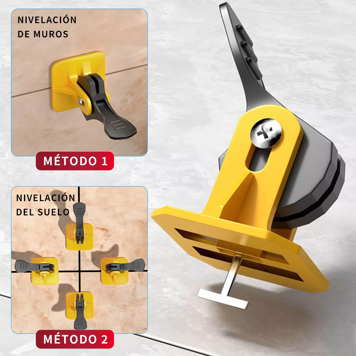 Foto 4 pulgar | Kit 150 Sistema Nivelador Azulejo Loseta Piso Reutilizable Eo Safe Imports Esi-18282 Multicolor