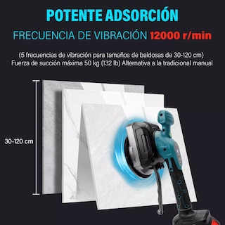 Foto 2 | Vibrador De Azulejo Niveladores Alta Potencia Con 2 Baterías Eo Safe Imports Esi-18281 Multicolor