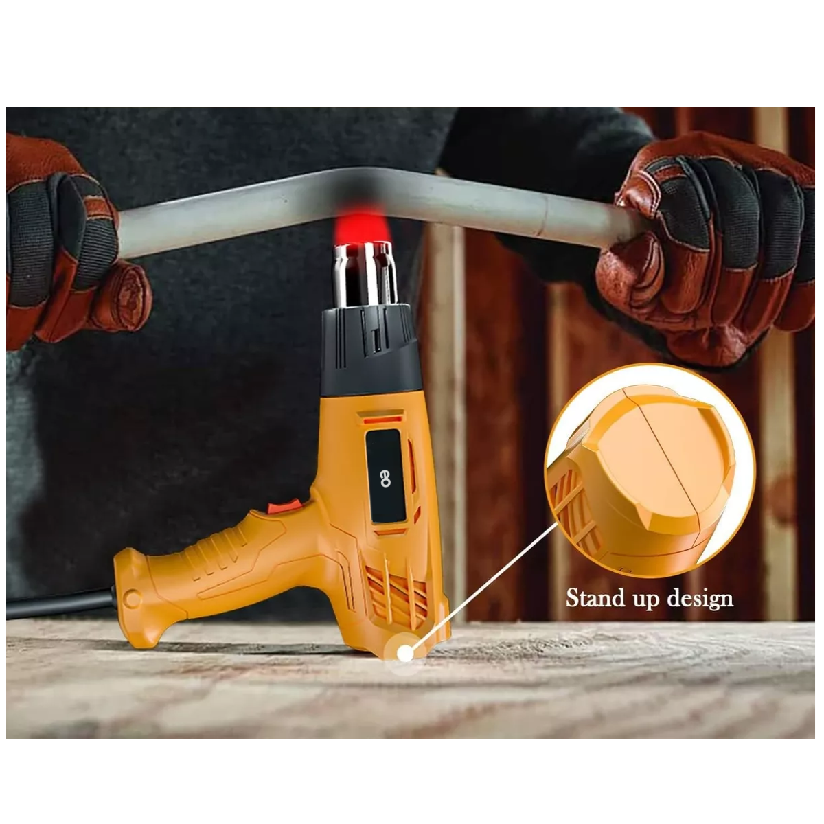 Foto 2 | Pistola De Calor De 2000w Temperatura Regulable 4 Boquillas Eo Safe Imports Esi-12558-1 Amarillo