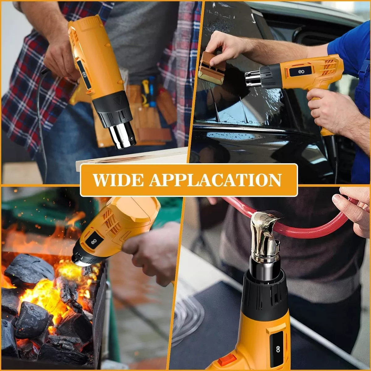 Foto 4 pulgar | Pistola De Calor De 2000w Temperatura Regulable 4 Boquillas Eo Safe Imports Esi-12558-1 Amarillo