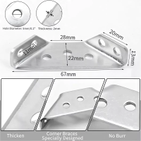Foto 4 pulgar | Conector Universal De Esquina Para Muebles De Acero Inoxidab 20 Pcs Eo Safe Imports Esi-16545-1 Plata