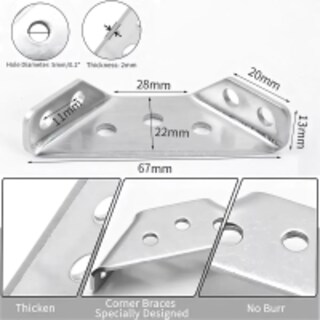 Foto 3 | Conector Universal De Esquina Para Muebles De Acero Inoxidab 20 Pcs Eo Safe Imports Esi-16545-1 Plata