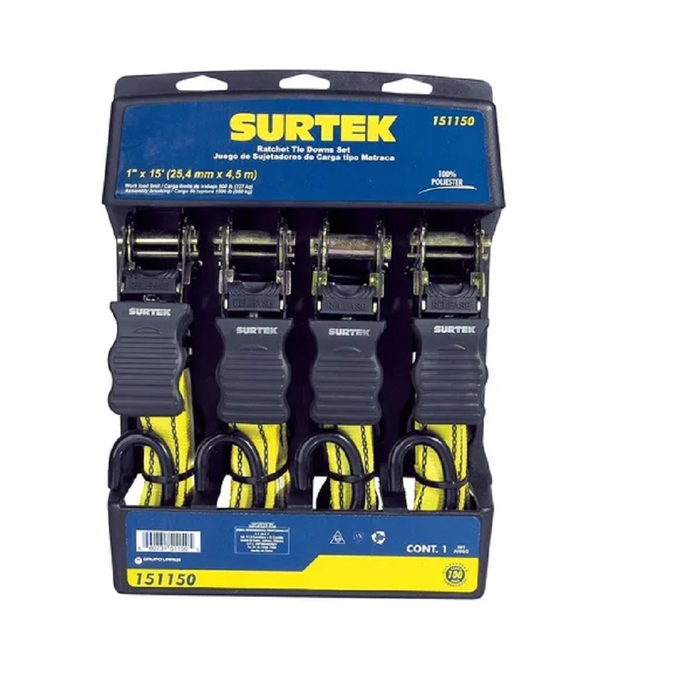 Surtek 151150 Juego De Sujetadores Tipo Matraca, 4 Piezas