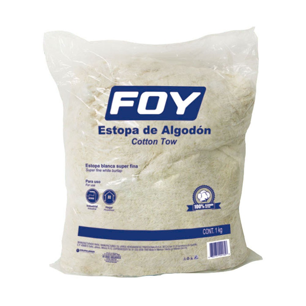 Foto 1 | Estopa De Algodón 1 Kg Filamentos Largos Y Medianos Foy