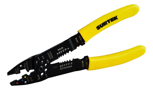 Pinza Pelacables 10-24awg 9pulg C/ Corta Tornillos Surtek