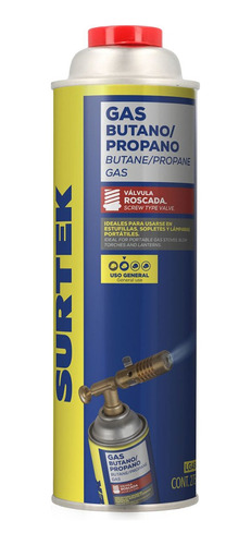Foto 2 pulgar | Lata De Gas Butano/propano Con Válvula Roscada 275 G Surtek